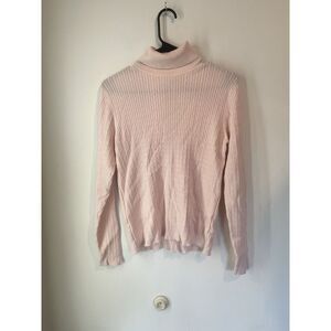 Charter‎ Club Pink Cable Knit Turtleneck Sweater Long Sleeve Size Large